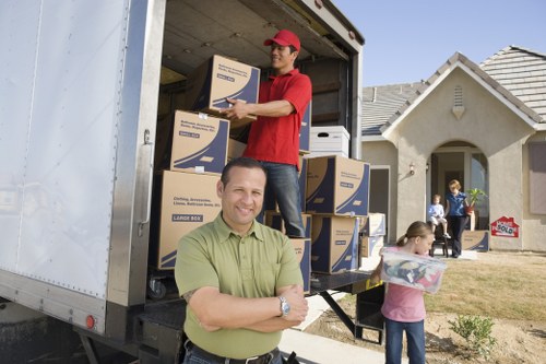 Boxes and furniture stored safely in a Westminster self storage unit