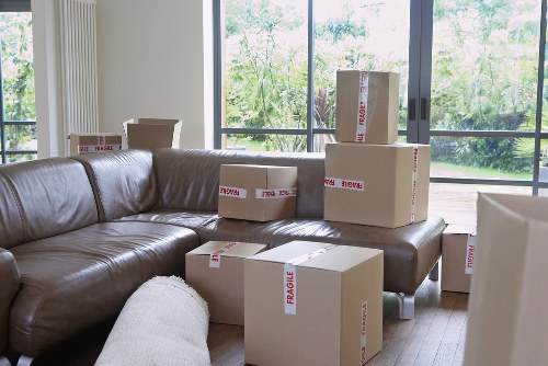 Moving van and boxes outside a central London property in Westminster